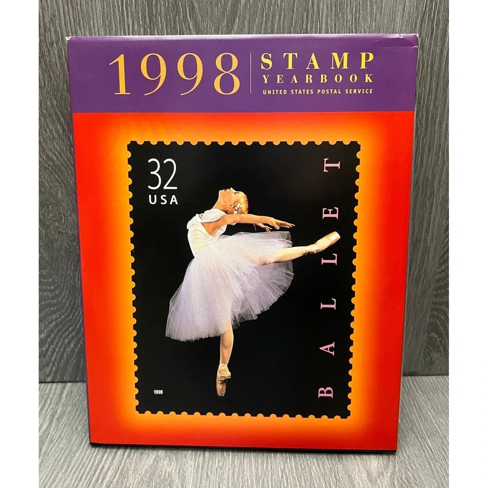1998 Stamp Yearbook USPS Commemorative Collection Hardcover Book with Stamps